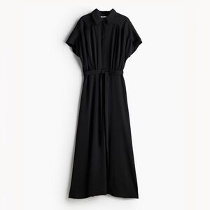 H&M black belted shirt dress XXL